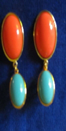 Ohrringe orange-türkis1